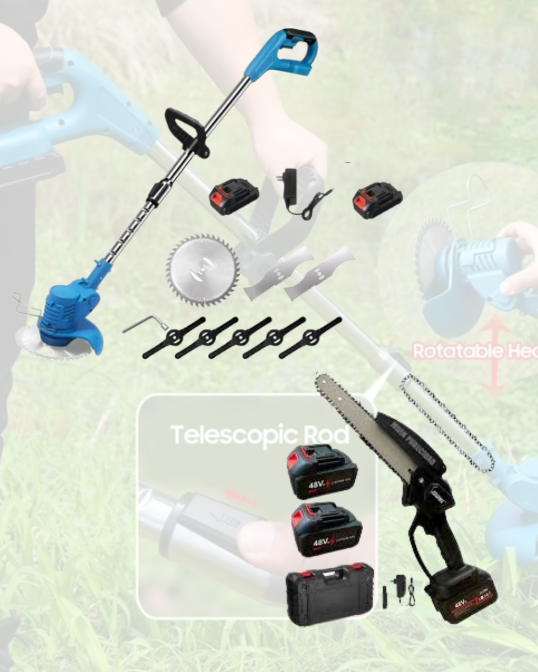 Orilladora Eléctrica + Mini Sierra Eléctrica 8 pulg